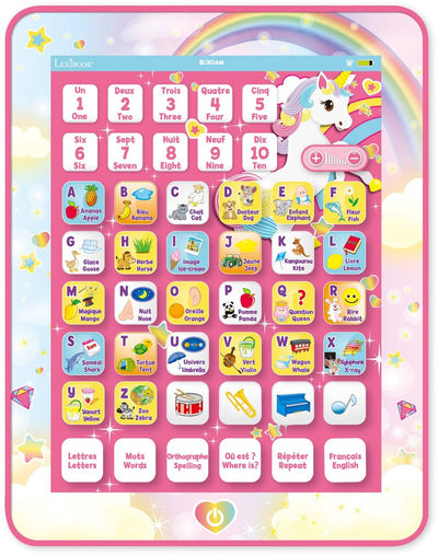 Lexibook tablette éducative bilingue licorne auf französisch und englisch