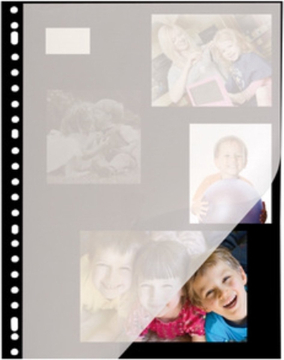 Kangaro-Fotoinnenraum – A4 – Schwarz – 23 Ringe – 20 Blatt – Pergamin-Zwischenblätter – säurefrei – K-6616