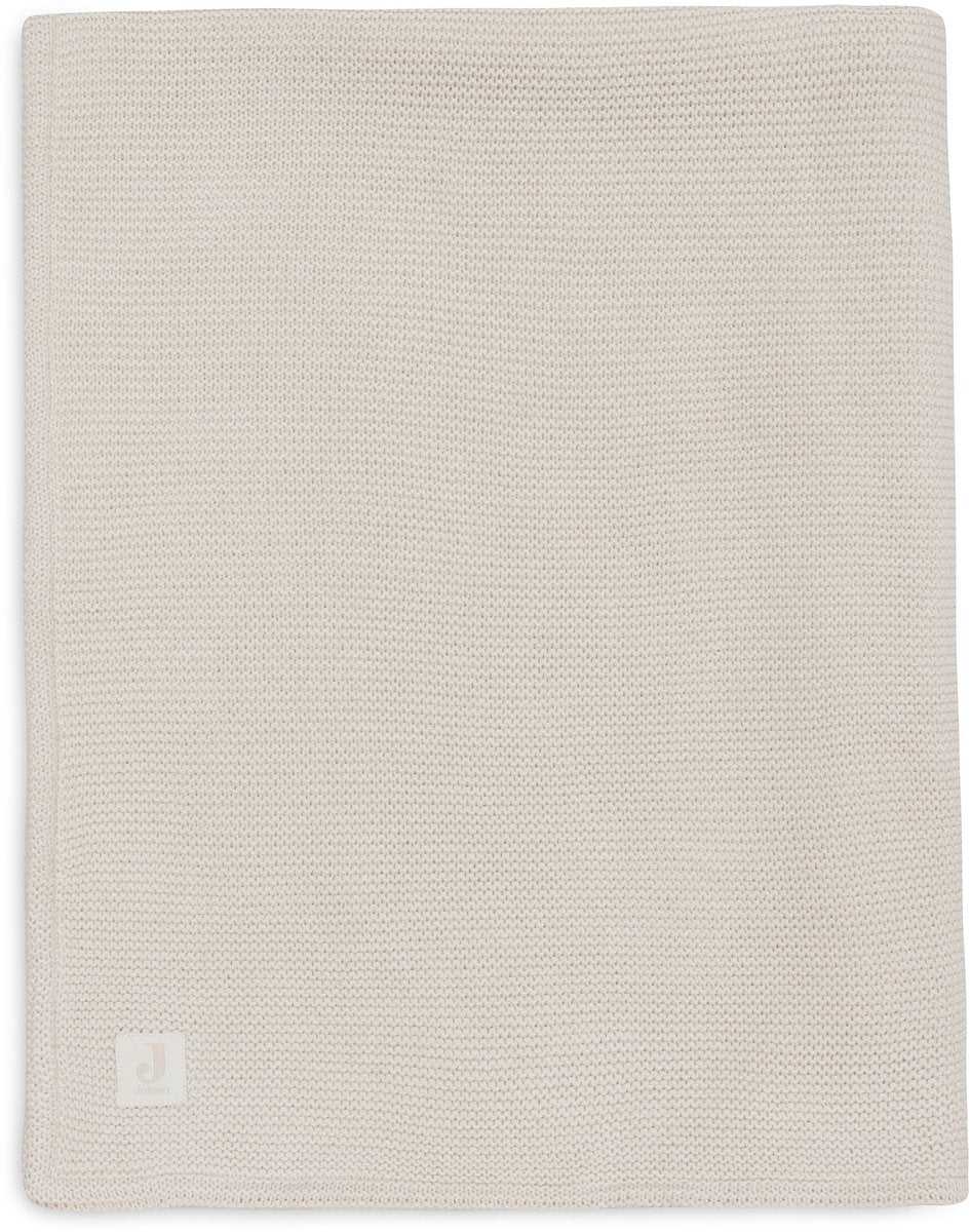Jollein Babydecke für Kinderbett – 100 x 150 cm – Grundstrick – Haferflockensamt