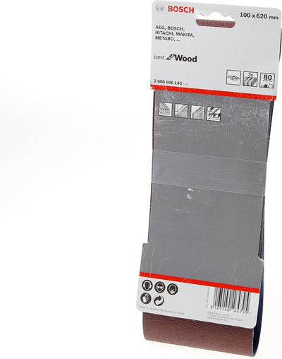 Bosch 3 Reifen 100x620 bestes Holz+Lack, 80
