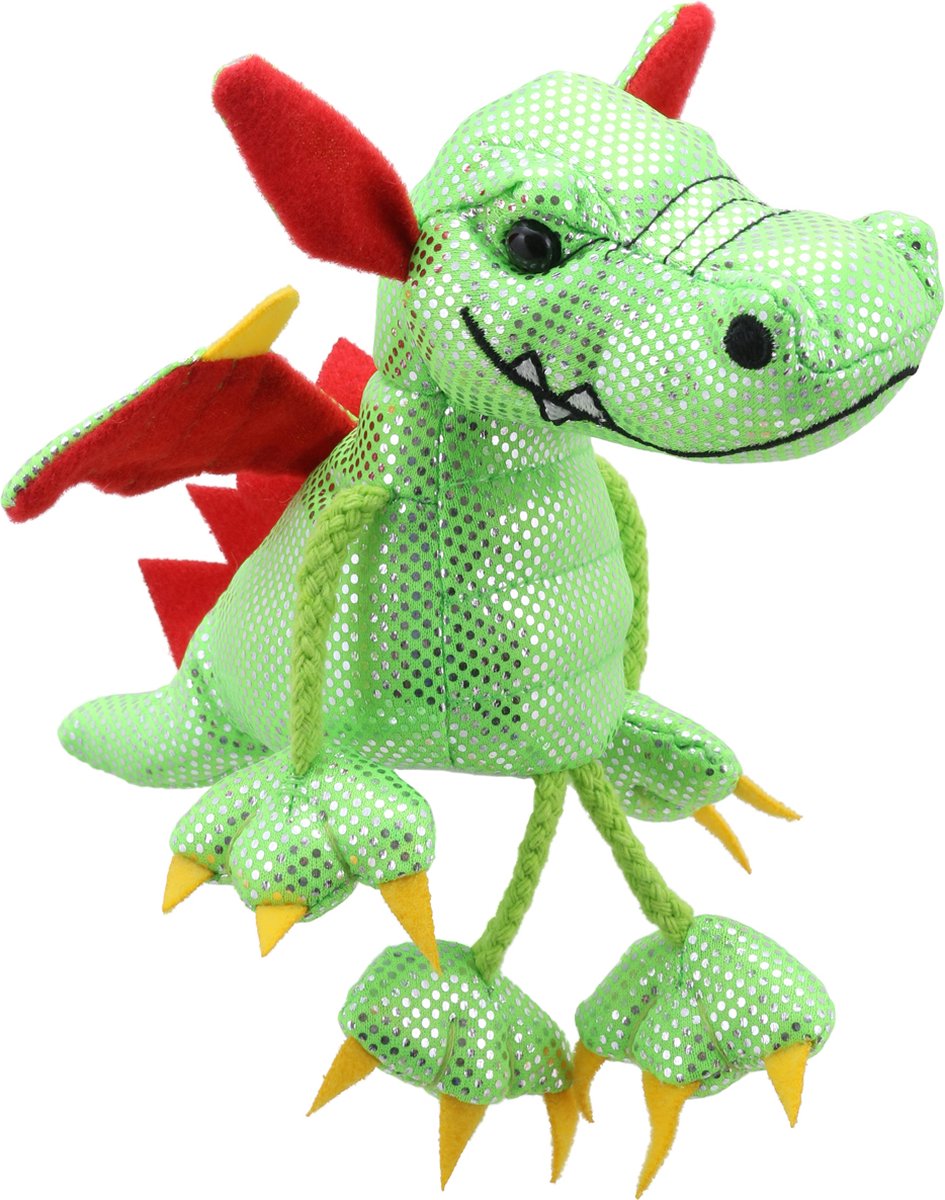 The Puppet Company Fingerpuppe grüner Drache Spielzeugpuppe.