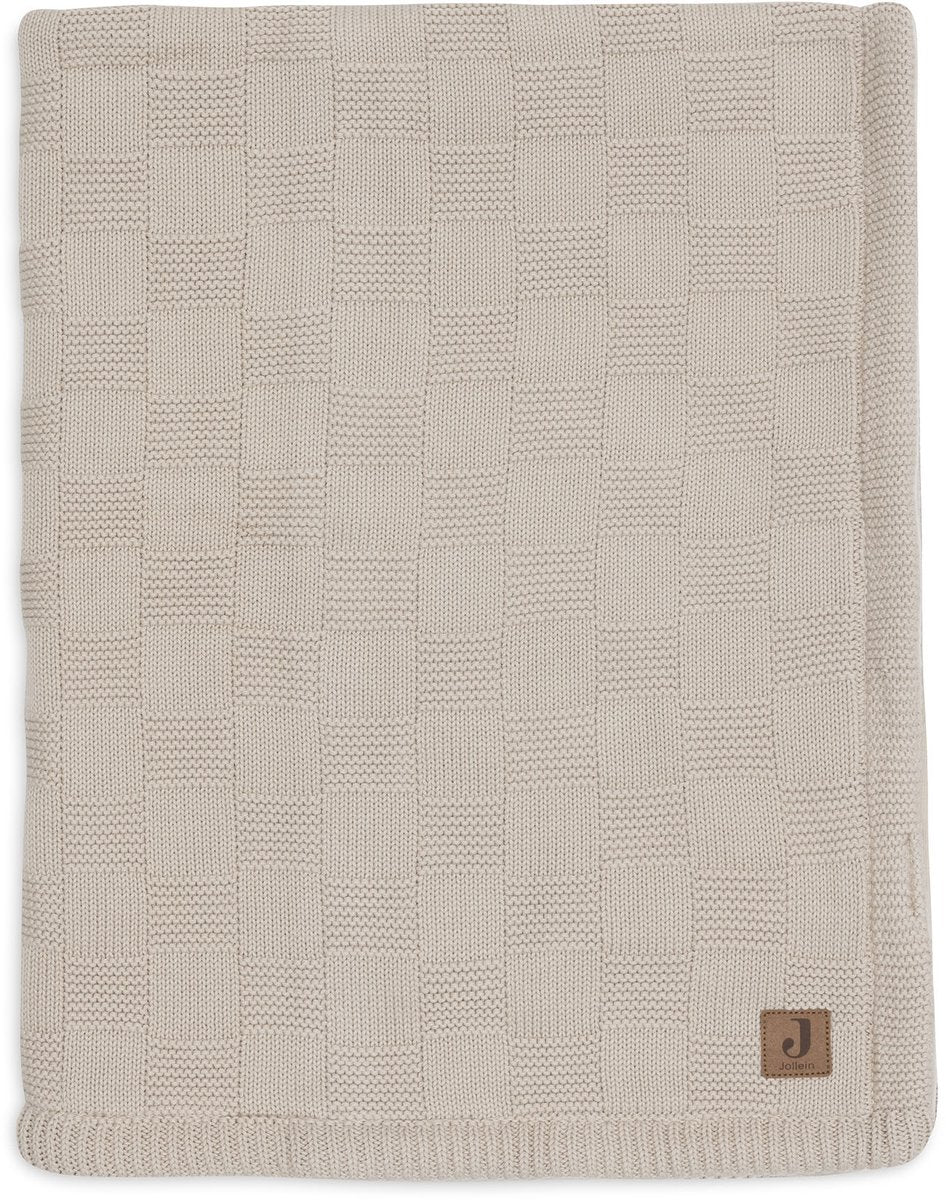 Jollein Babydecke für Kinderbett – 75 x 100 cm – Boxstrick – warmer Sandsamt
