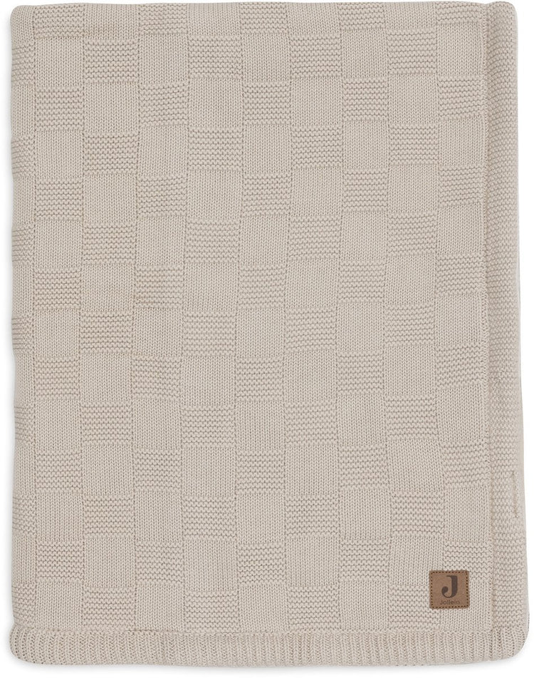 Jollein Babydecke für Kinderbett – 75 x 100 cm – Boxstrick – warmer Sandsamt