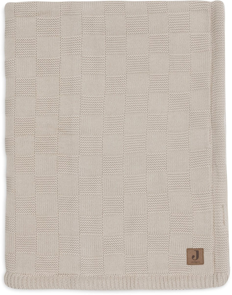 Jollein Babydecke für Kinderbett – 75 x 100 cm – Boxstrick – warmer Sandsamt