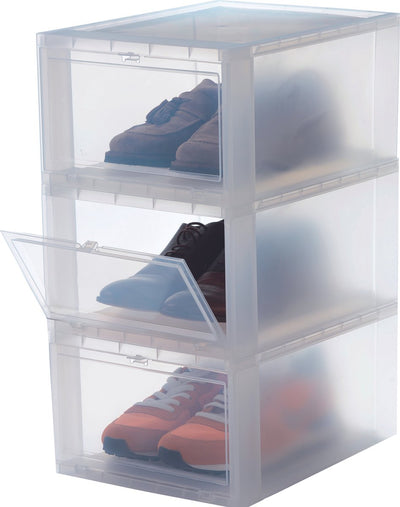 Iris Schuhkarton große Aufbewahrungsbox - Kunststoff - transparent - 3er-Set