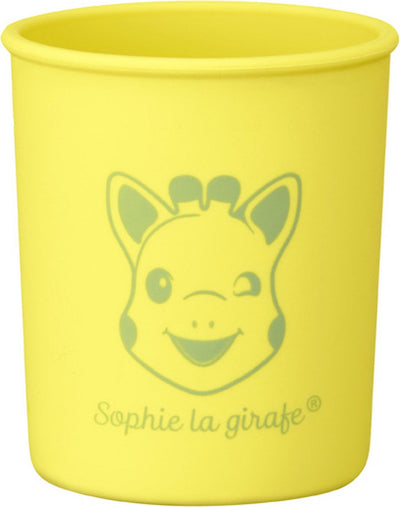 Sophie die Giraffe Tasse – Kindergeschirr – Trinkbecher – spülmaschinen- und mikrowellengeeignet – Silikon – in weißer Geschenkbox – gelb