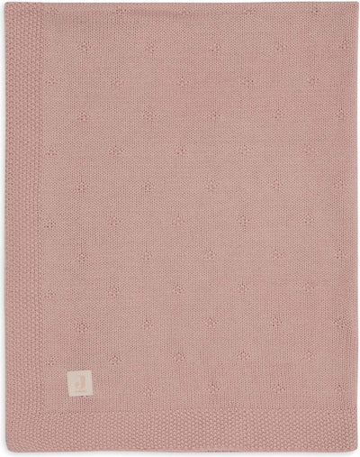 Jollein – Babybettdecke 75 x 100 cm – Babybettdecke, Babybettdecke, Babydecke – kuschelig gestrickt, Wildrose