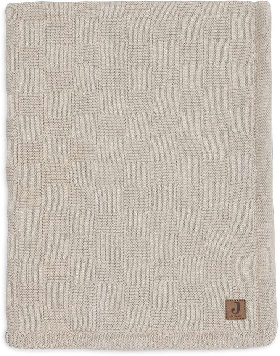 Jollein Babydecke für Kinderbett – 100 x 150 cm – Boxstrick – warmer Sandsamt