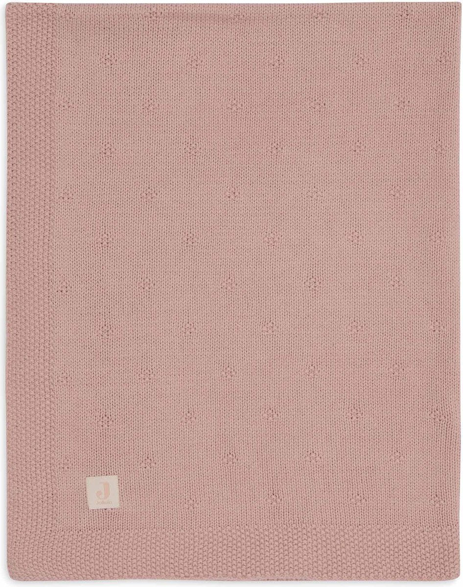 Jollein – Kinderbettdecke 100 x 150 cm – Babydecke – kuschelig gestrickt, wildrosa