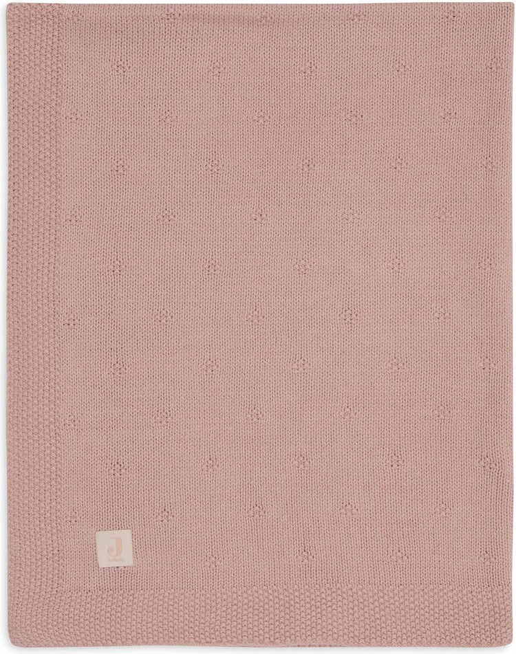 Jollein – Kinderbettdecke 100 x 150 cm – Babydecke – kuschelig gestrickt, wildrosa