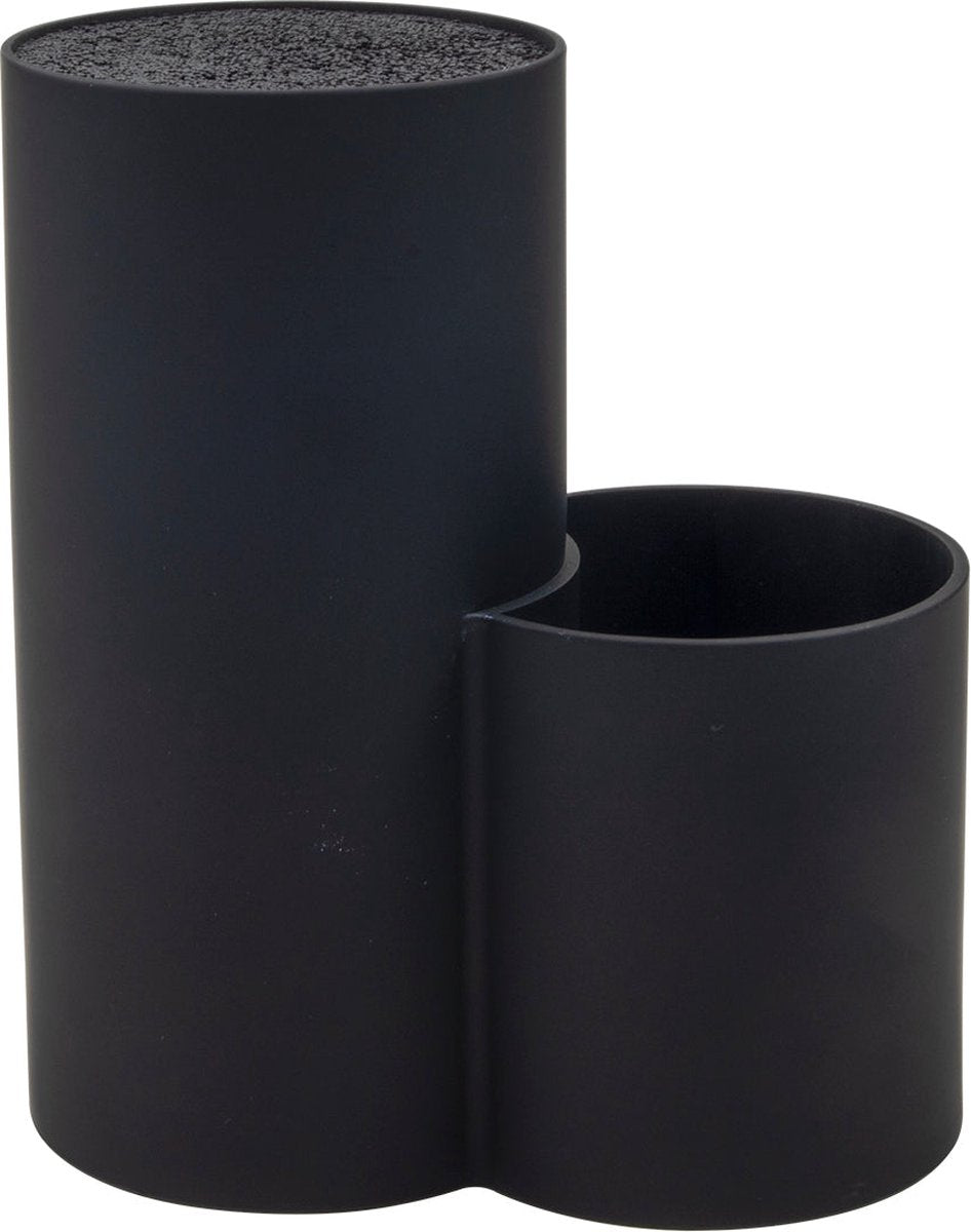 Orion Messerblock – schwarz – mit Ablage – flexible Filamente – Kunststoff – ø11 x 20 x 22,5 cm