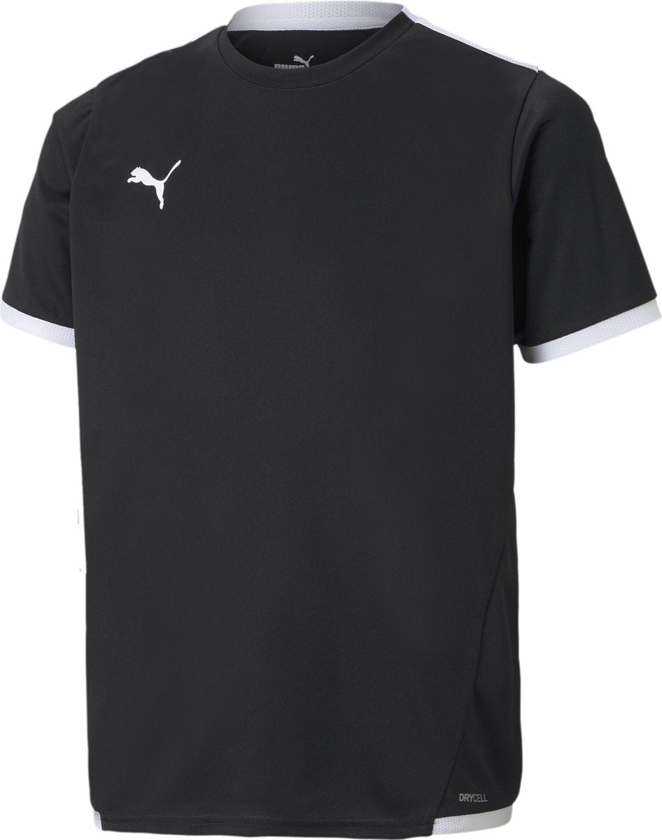 Puma Teamliga Jersey Jr Unisex-Sportshirt – Schwarz-Weiß