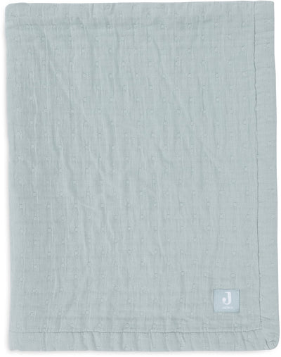 Jollein Babydecke, Kinderbett-Jersey, 75 x 100 cm – Jacquard-Meergrün – Gots