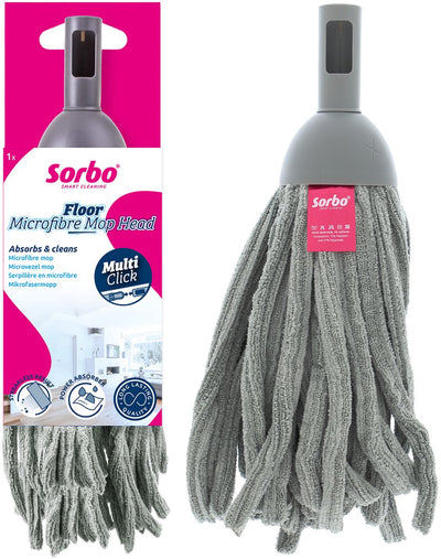 Sorbo Mikrofaser-Moppkopf – Mikrofaser-Mopp – Multi-Click-Linie – für streifenfrei saubere Böden