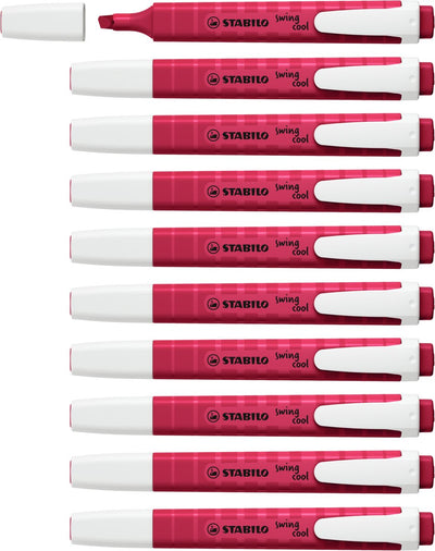 Stabilo Swing Cool - Textmarker - Naturfarben Wildblume - Bordeaux - Schachtel mit 10 Stück