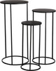 Mica Dekorationen Quinty Beistelltisch – 3er-Set – H70 x ø32 cm – Metall – Schwarz