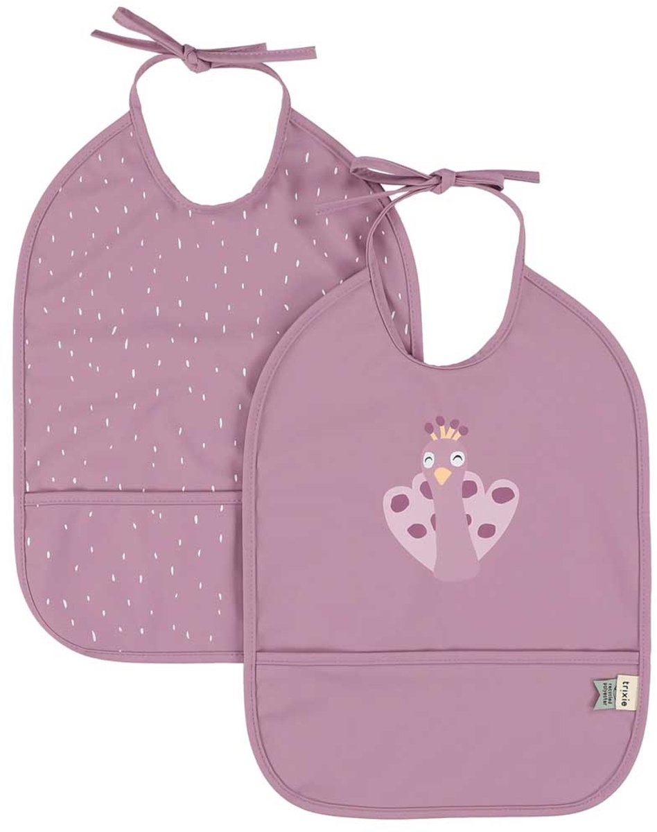 Trixie Lätzchenset - waschbar 2er-Pack mrs. Pfauen-Babylätzchen.