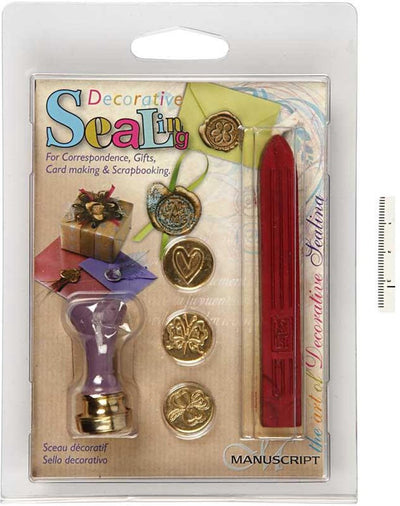 Creativ Company Seal Set, Herz, Klaver, Schmetterling, d 18 mm, 1 Set
