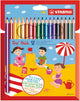 Stabilo Trio dick – ergonomischer Buntstift – mit extra dicker Mine 4,2 mm – Etui mit 18 Farben