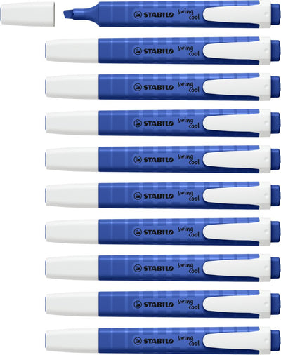 Stabilo Swing Cool - Textmarker - Naturecolors Wildflower - Ultramarinblau - Box mit 10 Stück