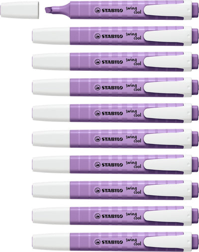 Stabilo Swing Cool - Textmarker - Naturfarben Wildblume - Grauviolett - Schachtel mit 10 Stück