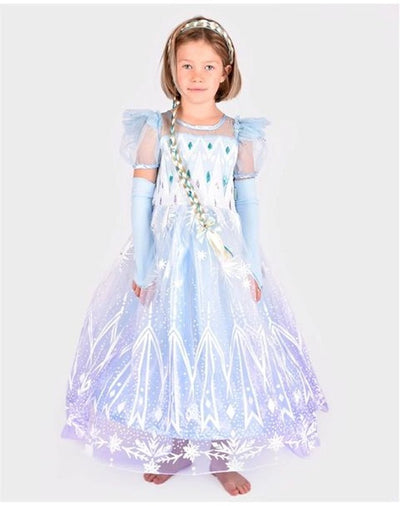 Die gute Fee Verkleidungskleid Frozen Prinzessin Kleid - 98-104cm - 3-4 Jahre - blau