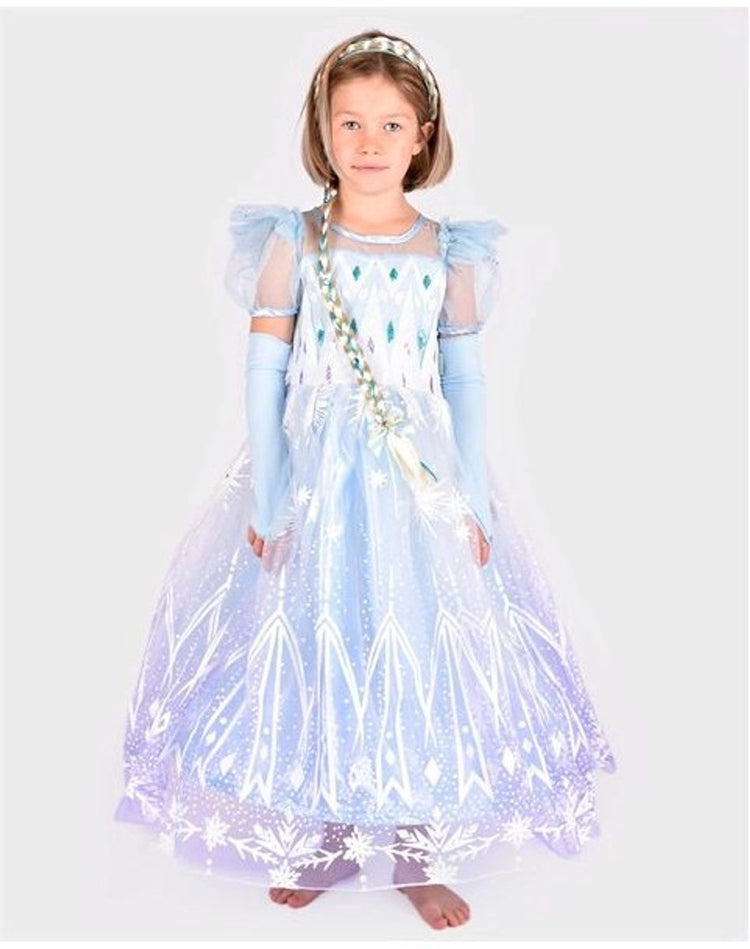 Die gute Fee Verkleidungskleid Frozen Prinzessin Kleid - 98-104cm - 3-4 Jahre - blau