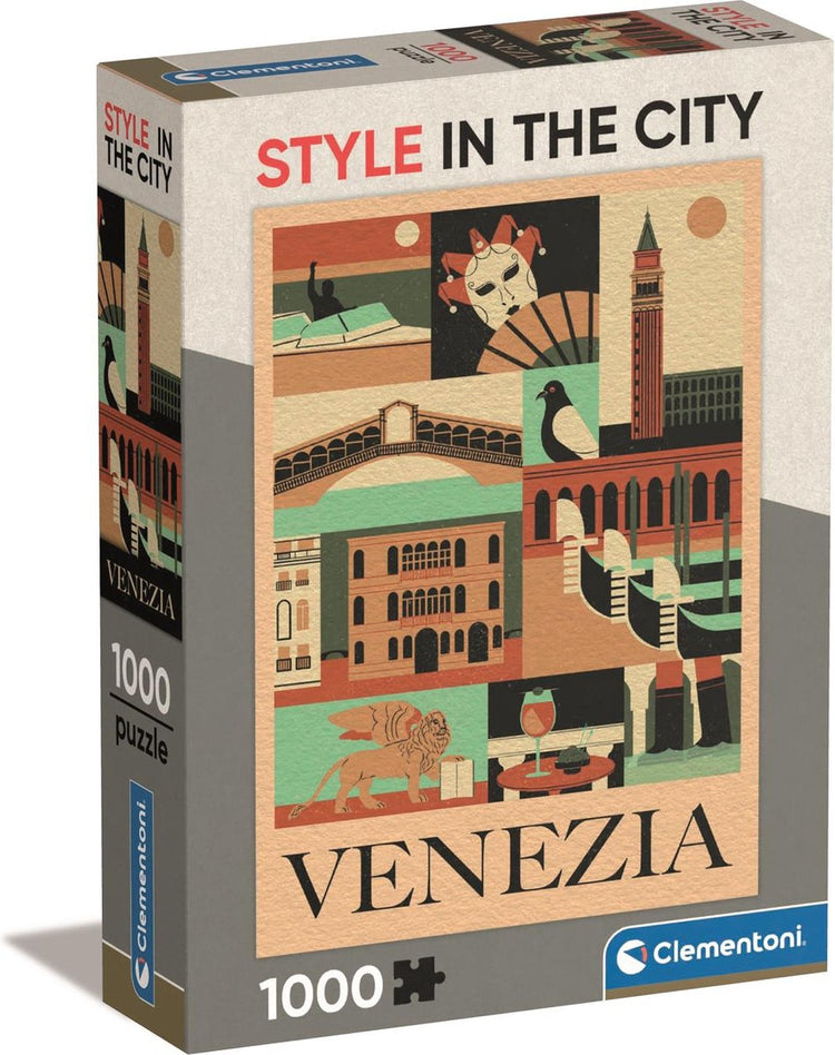 Clementoni – Puzzle – 1000 Teile – Stil in der Stadt Venedig – Puzzle für Erwachsene