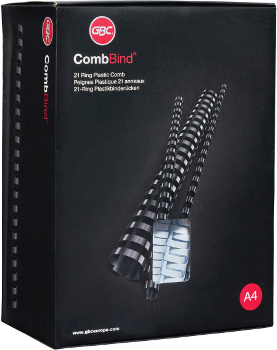 Gbc combbind Binderücken schwarz – A4 – 28 mm – 50 Stück