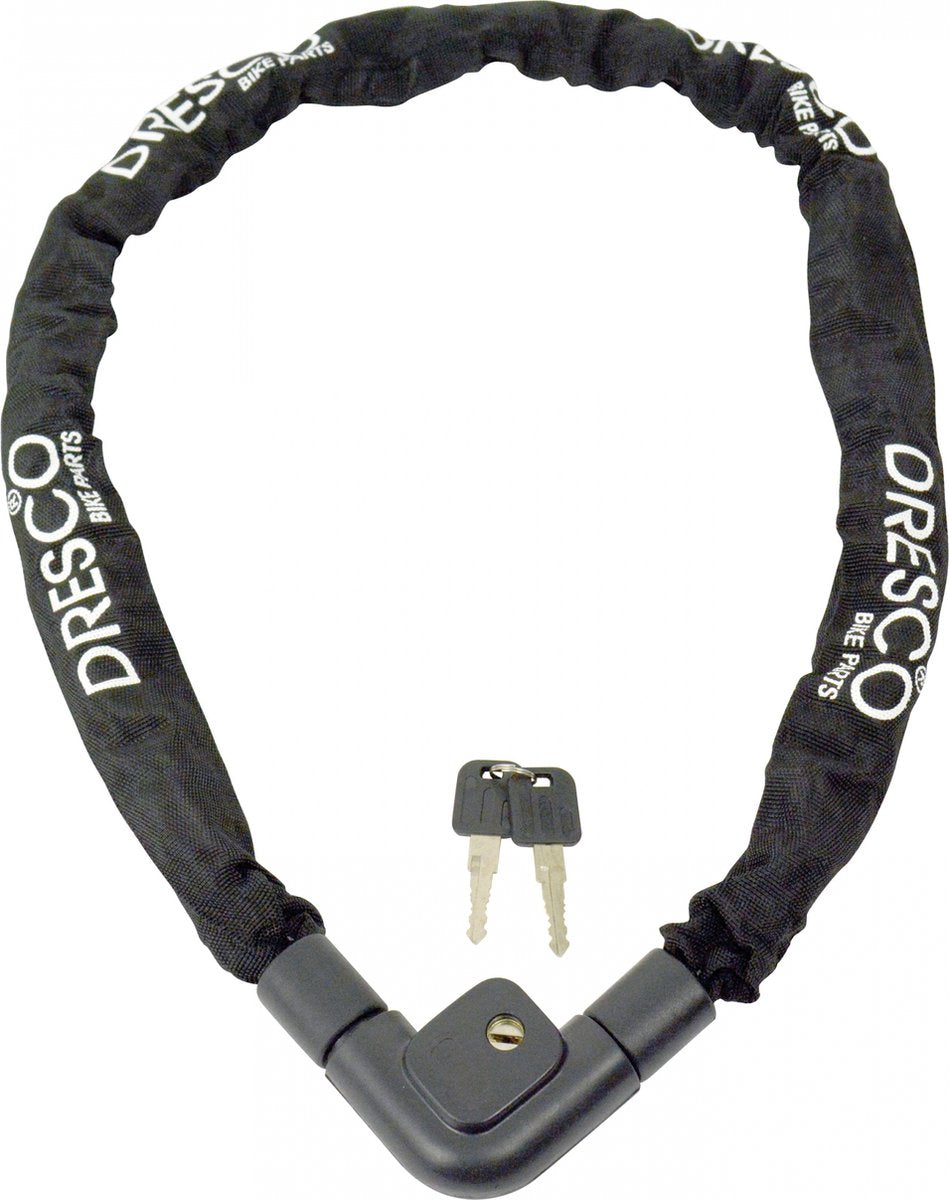 DRESCO -Kettenschloss 120 cm x 7 mm mit 2 Tasten schwarz