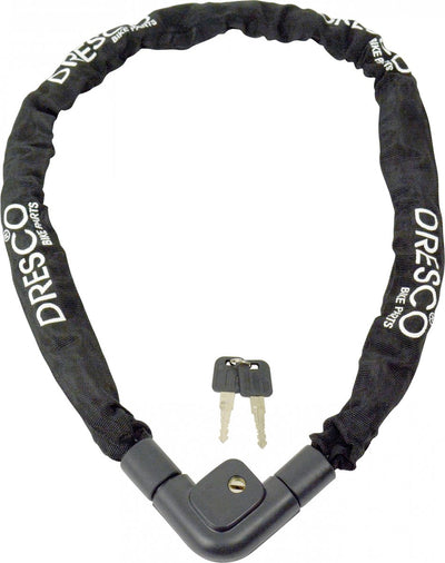 DRESCO -Kettenschloss 120 cm x 7 mm mit 2 Tasten schwarz