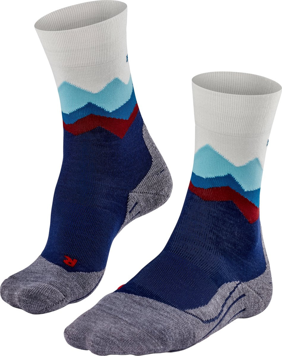 Falke TK2 Anti-Blister Wandersocken aus dickem Woll-Funktionsmaterial Damen Blau – Größe 35-36