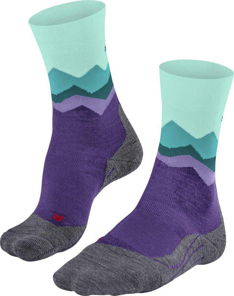 Falke TK2 Anti-Blister Wandersocken aus dickem Woll-Funktionsmaterial Damen Lila – Größe 37-38