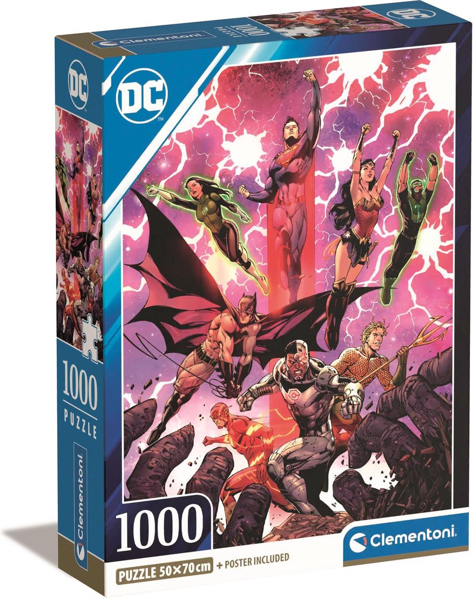 Clementoni – Puzzle – 1000 Teile – DC Comics – Puzzle für Kinder ab 14 Jahren