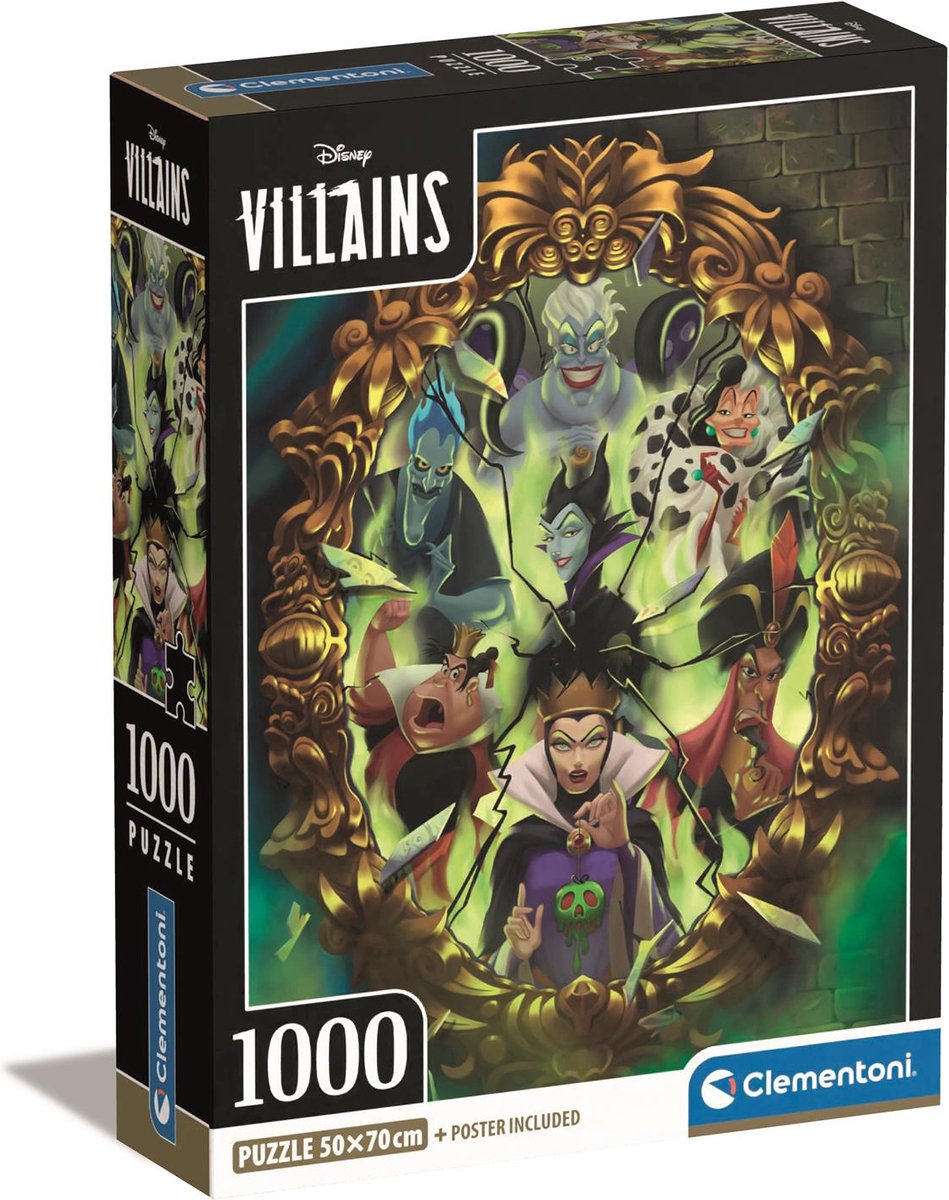 Clementoni - Puzzle - 1000 Teile - Bösewichte - Puzzle für Erwachsene - Sonderserienlizenz