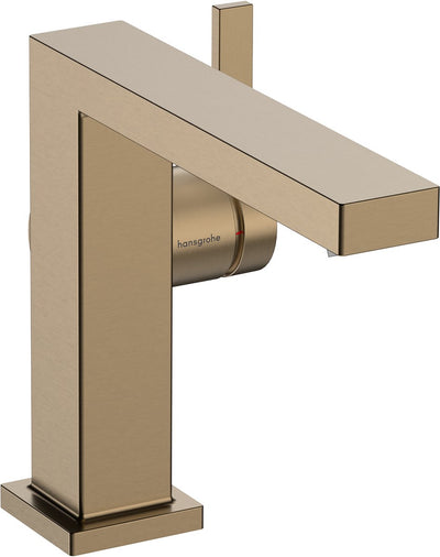 Hansgrohe tecturis e – Waschtischarmatur – Einhebelbedienung – Kaltstart energiesparend – ohne Ablaufgarnitur – 110 mm Größe – gebürstete Bronze