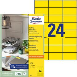 Universelle Etiketten Avery Zweckform 3451 70x37mm gelb