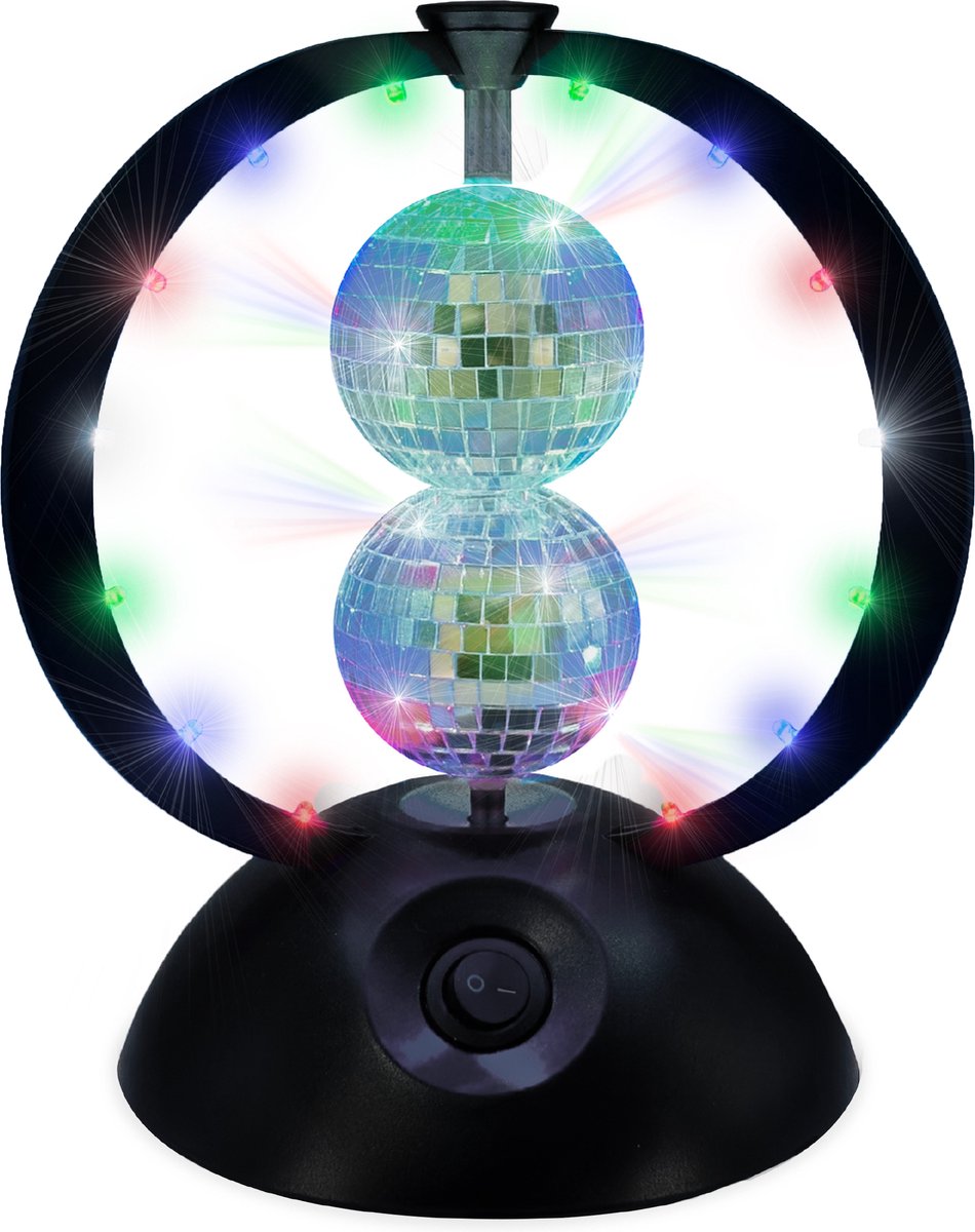 Partyfunlights rotierender Spiegel-Disco-Kugel schwarz – LED-Licht – Partybeleuchtung – Disco-Lampe – für Kinder