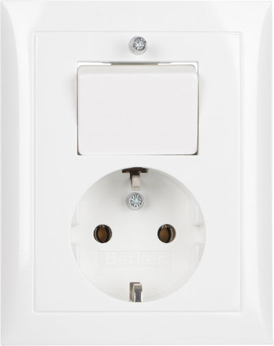 Berker s.1 Schutzkontaktsteckdose mit Umschalter weiß