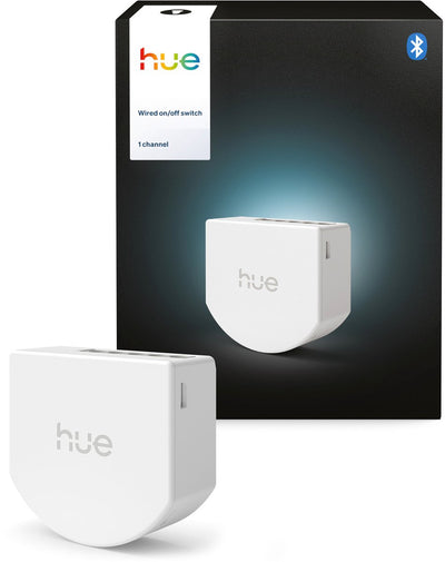Philips Hue kabelgebundener Wandschalter für nicht-intelligente Lampen – enthält 1 Modul, für 1 Kanal – ohne Batterien – Neutralleiter erforderlich – macht nicht-intelligente Lampen intelligent – intelligente Beleuchtung