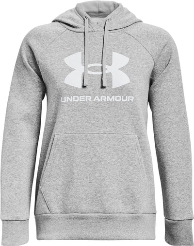 Under Armour UA Rival Fleece Big Logo HD Damen-Sportpullover – Grau – Weiß