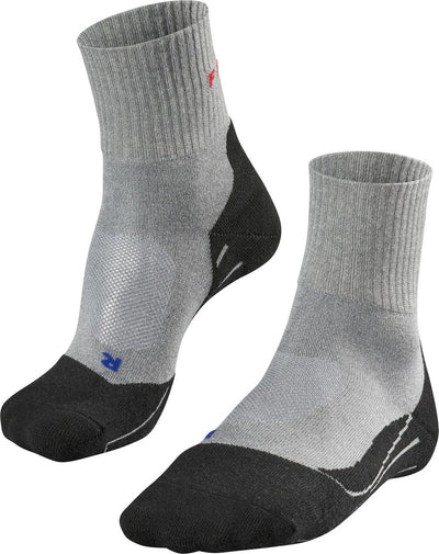 Falke TK2 Cool Short Anti-Blister Wandersocken aus dickem Lyocell-Funktionsmaterial Herren Grau - Größe 39-41