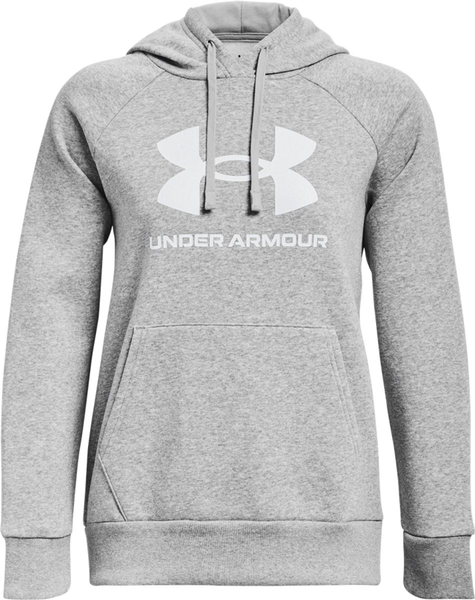 Under Armour UA Rival Fleece Big Logo HD Damen-Sportpullover – Grau – Weiß