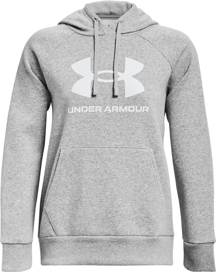 Under Armour UA Rival Fleece Big Logo HD Damen-Sportpullover – Grau – Weiß