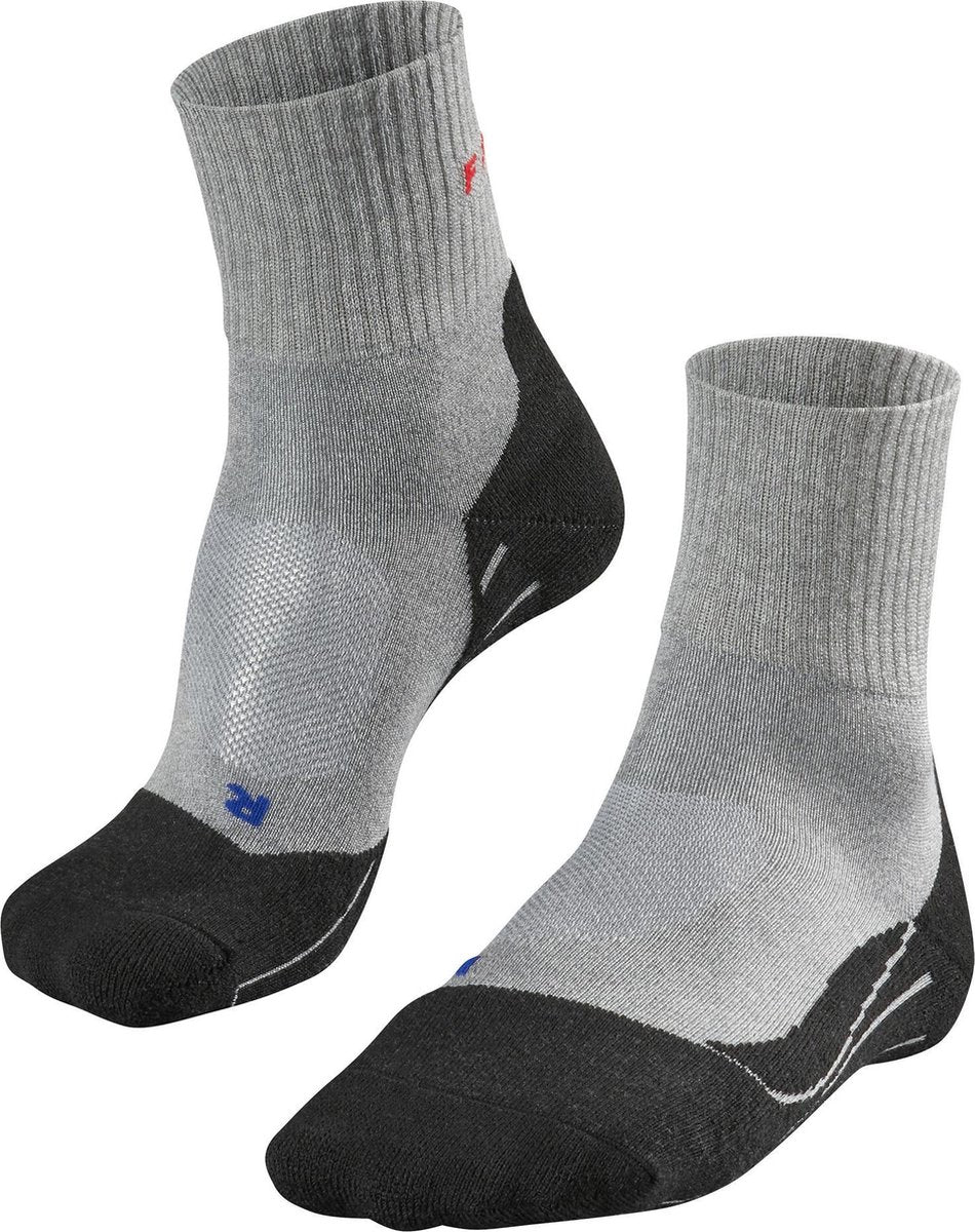 Falke TK2 Cool Short Anti-Blister Wandersocken aus dickem Lyocell-Funktionsmaterial Herren Grau - Größe 42-43
