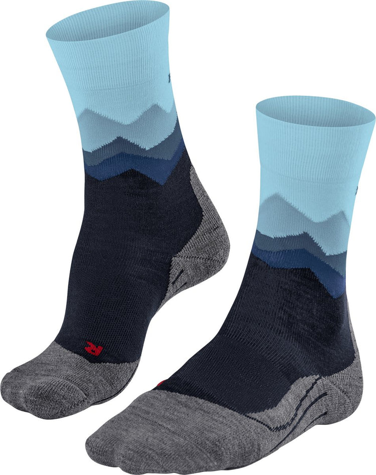 Falke TK2 Anti-Blister Wandersocken aus dickem Woll-Funktionsmaterial Damen Blau – Größe 39-40