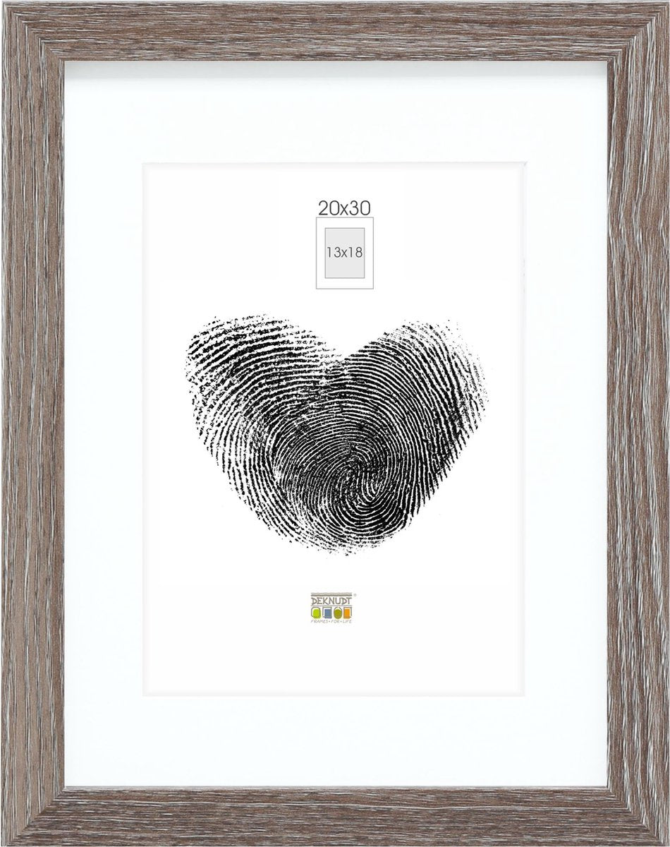 Deknudt Frames Fotorahmen – Grau mit Passepartout – 13x18 20x30 cm