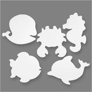 Creativ Company Meerestiere, H: 18,5-26 cm, B: 15-29 cm, 230 g, weiß, 16 Stück 1 Box - afbeelding 1