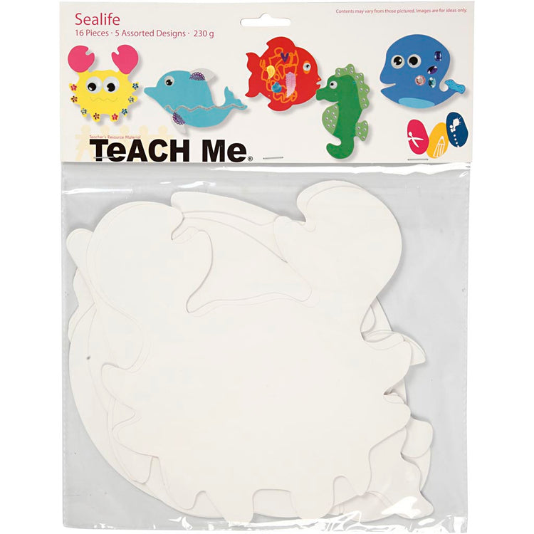 Creativ Company Meerestiere, H: 18,5-26 cm, B: 15-29 cm, 230 g, weiß, 16 Stück 1 Box