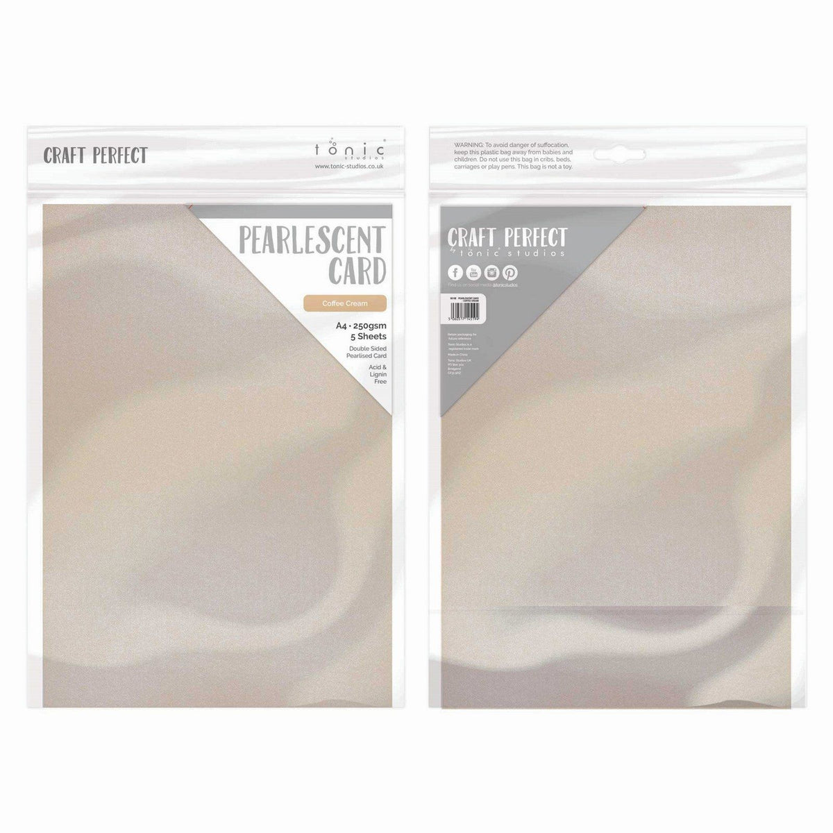 Craft Perfect von Tonic Studios Craft Perfect • Perlglanzkarte A4, 250 g Kaffeecreme, 5 Stück